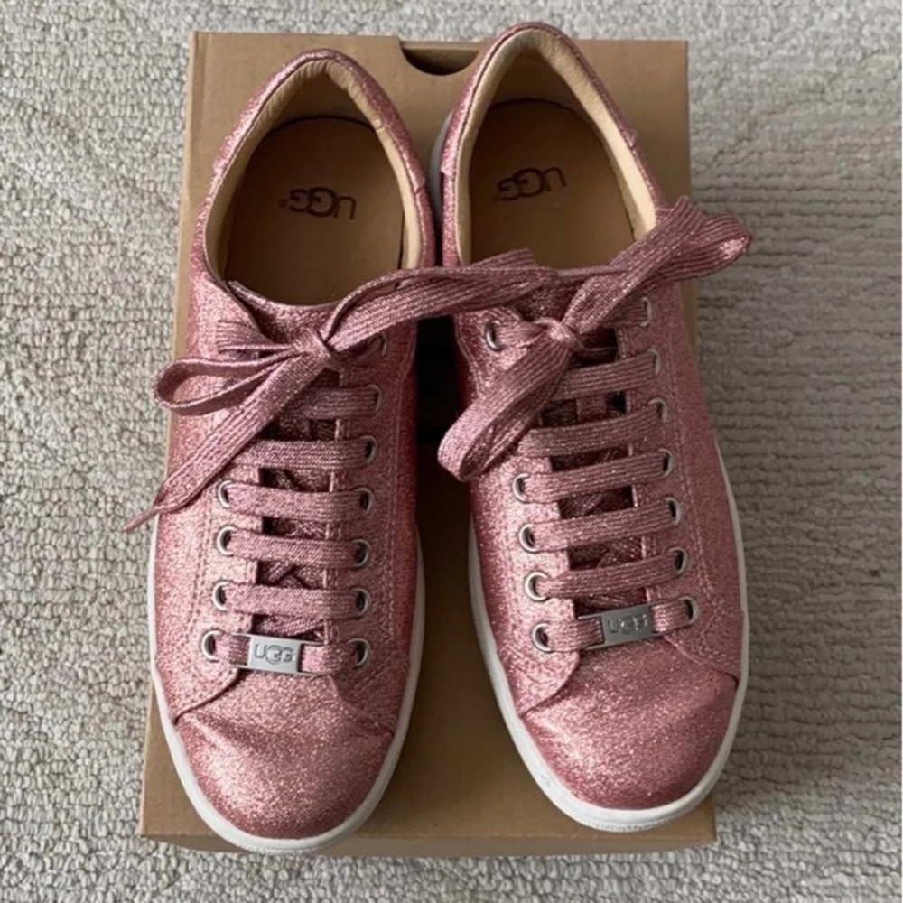 Ugg milo pink glitter sneakers SZ 7